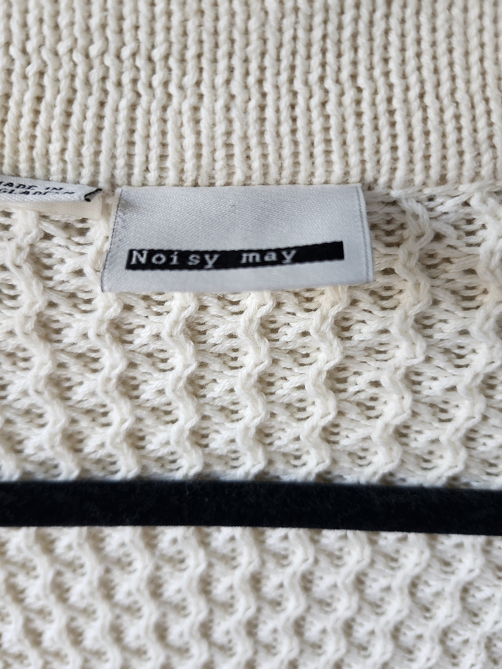 Cream Long Open-Front Knit Cardigan - Picture 8 of 8